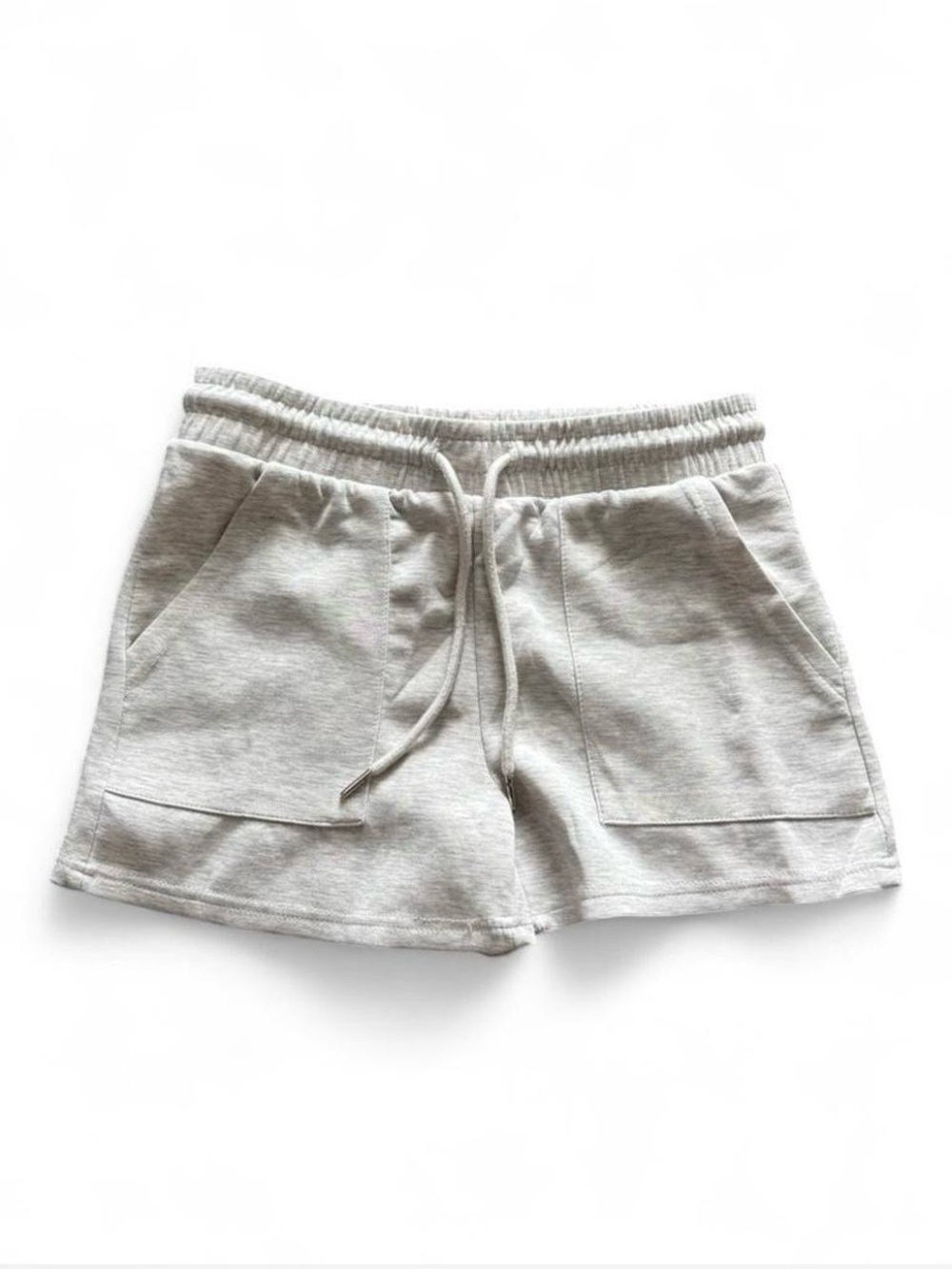 Women's Light Gray Drawstring Lounge Shorts